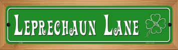 SMART BLONDE Leprechuan Lane Novelty Wood Mounted Metal Small Street Sign WB-K-360