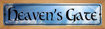 SMART BLONDE Heavens Gate Novelty Wood Mounted Metal Small Street Sign WB-K-375