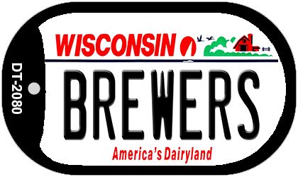 SMART BLONDE Brewers Wisconsin Novelty Metal Dog Tag Necklace DT-2080
