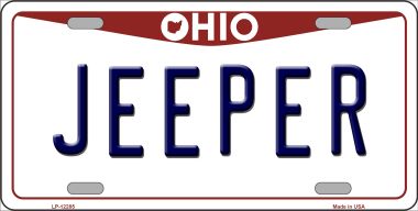 LP-12285 6 x 12 in. Ohio Jeeper Novelty Metal License Plate