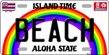 LP-12554 6 x 12 in. Beach Novelty Metal License Plate