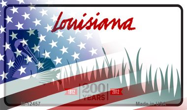Louisiana with American Flag Novelty Metal Magnet M-12457