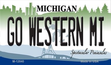 M-12840 3.5 x 2 in. Go Western Michigan Novelty Metal Magnet -  Smart Blonde