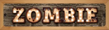 SMART BLONDE Zombie Novelty Wood Mounted Metal Small Street Sign WB-K-815