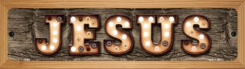 SMART BLONDE Jesus Novelty Wood Mounted Metal Small Street Sign WB-K-816