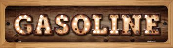 SMART BLONDE Gasoline Novelty Wood Mounted Metal Small Street Sign WB-K-840