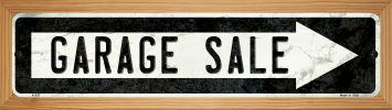 Garage Sale Right Novelty Wood Mounted Metal Small Street Sign WB-K-937