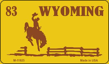 Wyoming Yellow State Blank Novelty Metal Magnet M-11925