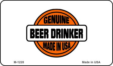 M-1228 3.5 x 2 in. Genuine Beer Drinker Novelty Metal Magnet