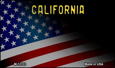 California with American Flag Novelty Metal Magnet M-12333