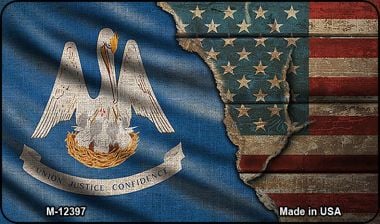 Louisiana/American Flag Novelty Metal Magnet M-12397