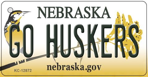 KC-12872 1.5 x 3 in. Go Huskers Novelty Metal Key Chain