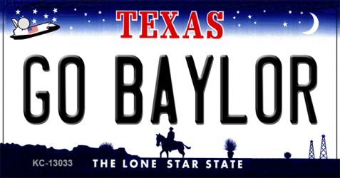 KC-13033 1.5 x 3 in. Go Baylor Novelty Metal Key Chain
