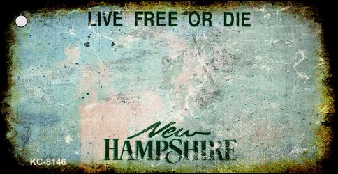 KC-8146 1.5 x 3 in. New Hampshire Rusty Blank Background Key Chain