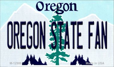 M-12986 3.5 x 2 in. Oregon State Fan Novelty Metal Magnet