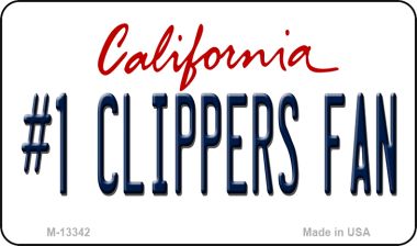 M-13342 3.5 x 2 in. Number 1 Clippers Fan Novelty Metal Magnet