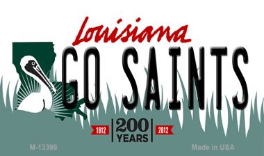 M-13399 3.5 x 2 in. Go Saints Novelty Metal Magnet