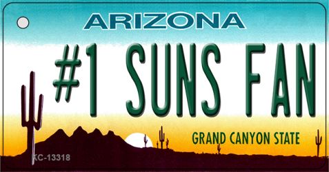 KC-13318 1.5 x 3 in. Number 1 Suns Fan Novelty Metal Key Chain