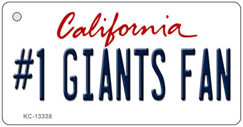 KC-13338 1.5 x 3 in. Number 1 Giants Fan Novelty Metal Key Chain