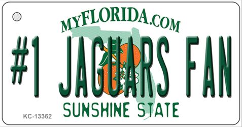 KC-13362 1.5 x 3 in. Number 1 Jaguars Fan Novelty Metal Key Chain