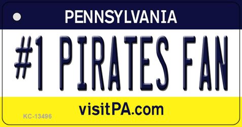 KC-13496 1.5 x 3 in. Number 1 Pirates Fan Novelty Metal Key Chain
