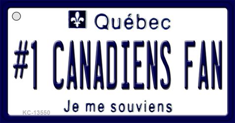 KC-13550 1.5 x 3 in. Number 1 Canadiens Fan Novelty Metal Key Chain