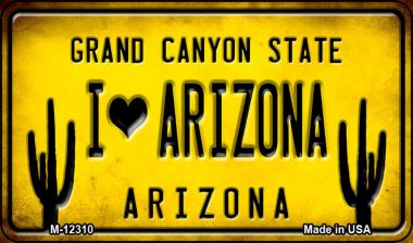 M-12310 3.5 x 2 in. I Love Arizona Novelty Metal Magnet -  Smart Blonde