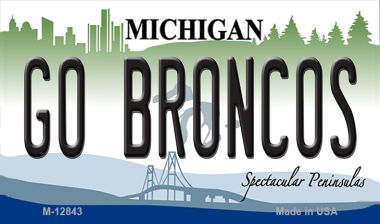 M-12843 3.5 x 2 in. Go Broncos Novelty Metal Magnet