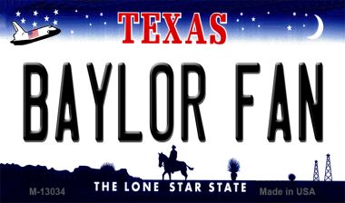 M-13034 3.5 x 2 in. Baylor Fan Novelty Metal Magnet