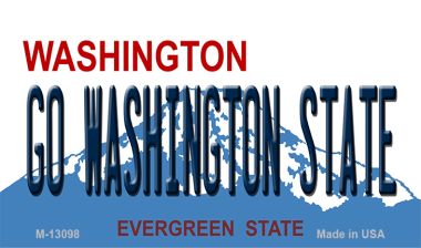 M-13098 3.5 x 2 in. Go Washington State Novelty Metal Magnet