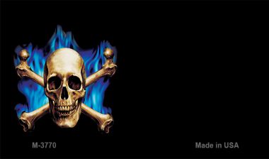 M-3770 3.5 x 2 in. Skull Offset Novelty Metal Magnet
