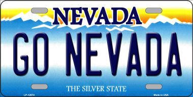 LP-12874 6 x 12 in. Go Nevada Novelty Metal License Plate