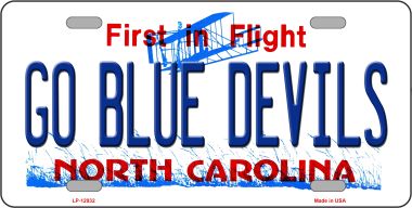 LP-12932 6 x 12 in. Go Blue Devils Novelty Metal License Plate