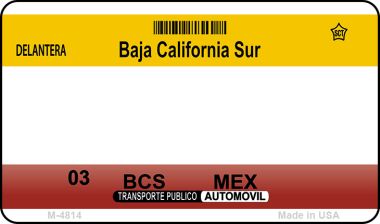 Baja California Sur Mexico Blank Novelty Metal Magnet M-4814