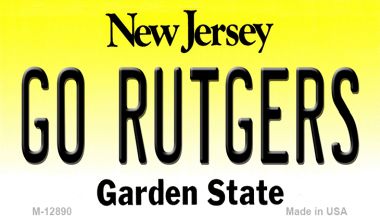 M-12890 3.5 x 2 in. Go Rutgers Novelty Metal Magnet