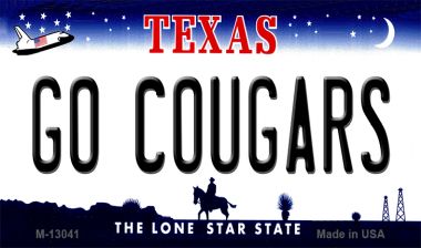 M-13041 3.5 x 2 in. Go Cougars Novelty Metal Magnet