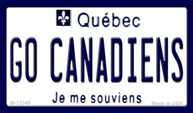 M-13549 3.5 x 2 in. Go Canadiens Novelty Metal Magnet