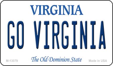 M-13079 3.5 x 2 in. Go Virginia Novelty Metal Magnet