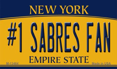 M-13464 3.5 x 2 in. Number 1 Sabres Fan Novelty Metal Magnet