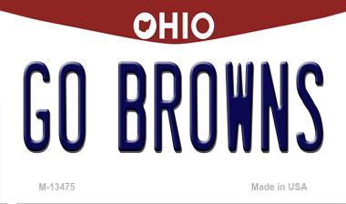 M-13475 3.5 x 2 in. Go Browns Novelty Metal Magnet