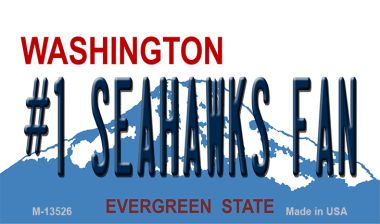M-13526 3.5 x 2 in. Number 1 Seahawks Fan Novelty Metal Magnet