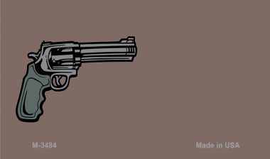M-3484 3.5 x 2 in. Gun Offset Novelty Metal Magnet