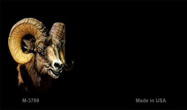 M-3769 3.5 x 2 in. Big Horn Sheep Offset Novelty Metal Magnet