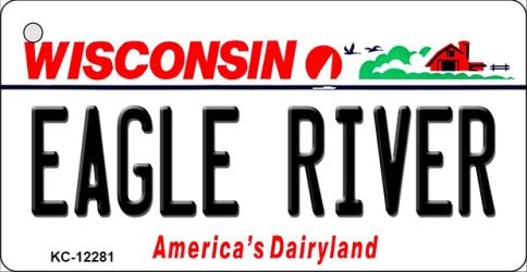 KC-12282 1.5 x 3 in. Wisconsin Eagle River Novelty Metal Key Chain