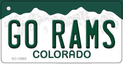 KC-12685 1.5 x 3 in. Go Rams Novelty Metal Key Chain