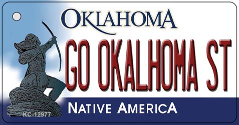 KC-12977 1.5 x 3 in. Go Oklahoma State Novelty Metal Key Chain