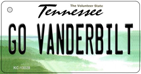 KC-13028 1.5 x 3 in. Go Vanderbilt Novelty Metal Key Chain