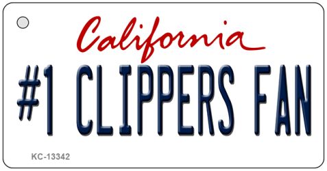 KC-13342 1.5 x 3 in. Number 1 Clippers Fan Novelty Metal Key Chain