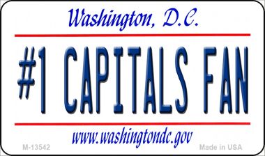 M-13542 3.5 x 2 in. Number 1 Capitals Fan Novelty Metal Magnet