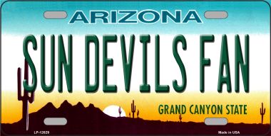 LP-12629 6 x 12 in. Sun Devils Fan Novelty Metal License Plate